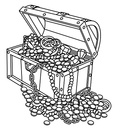 Detail Treasure Chest Clipart Black And White Nomer 2