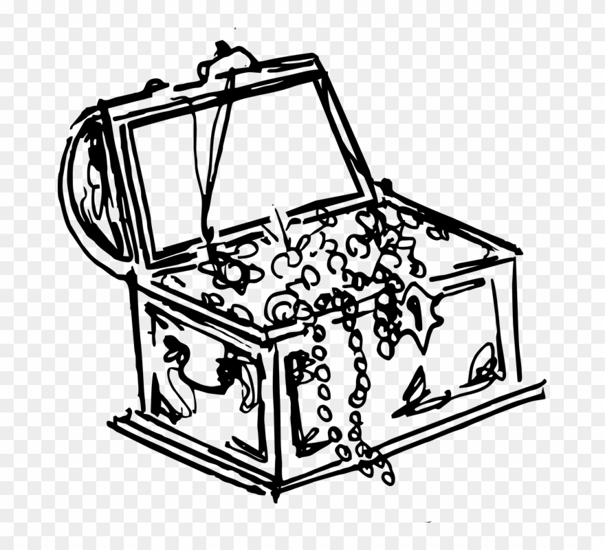 Detail Treasure Chest Clipart Black And White Nomer 22