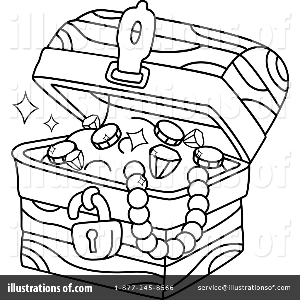 Detail Treasure Chest Clipart Black And White Nomer 41