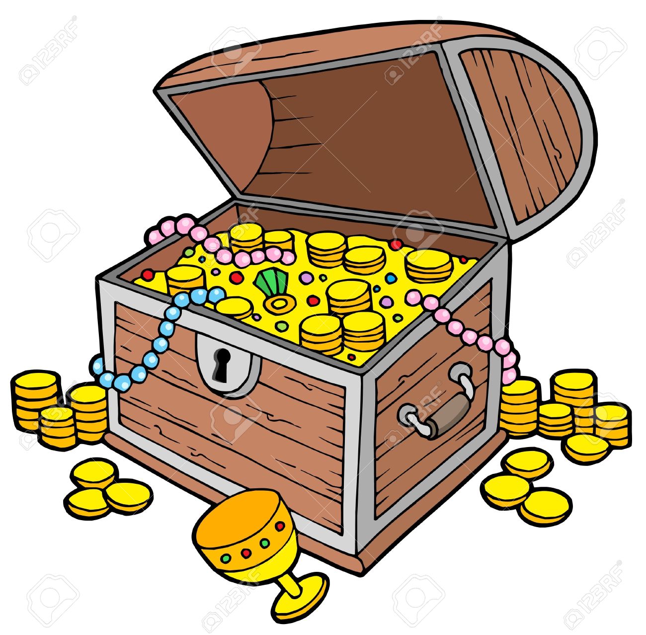 Detail Treasure Chest Vector Art Nomer 16