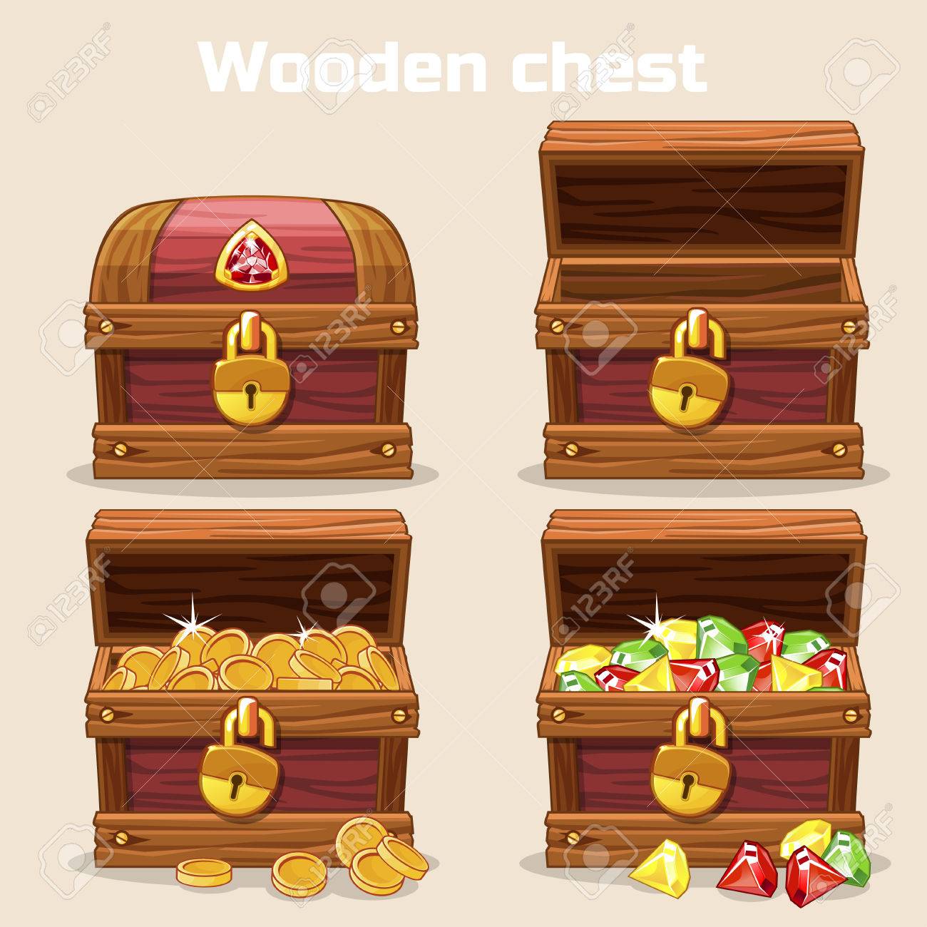 Detail Treasure Chest Vector Art Nomer 19