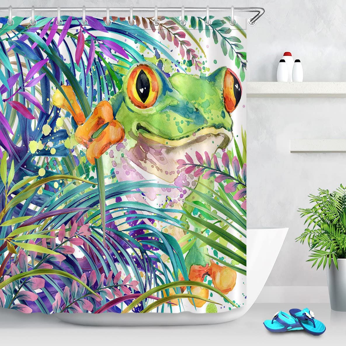 Detail Tree Frog Shower Curtains Nomer 8