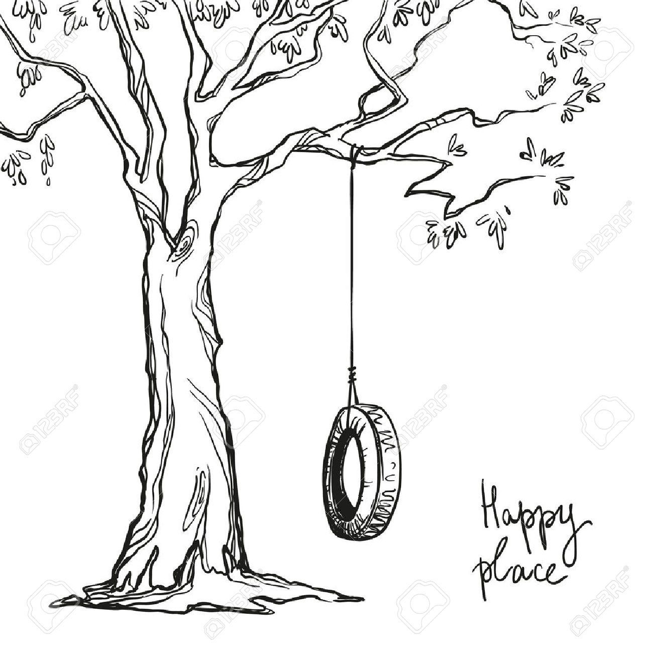 Detail Tree With Tire Swing Clipart Nomer 21
