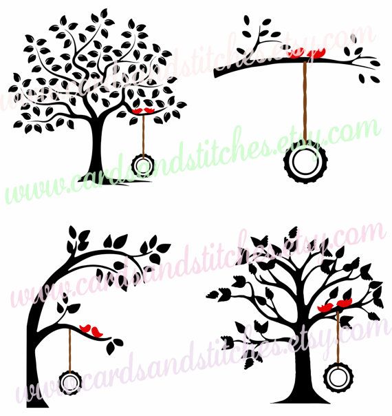 Detail Tree With Tire Swing Clipart Nomer 39