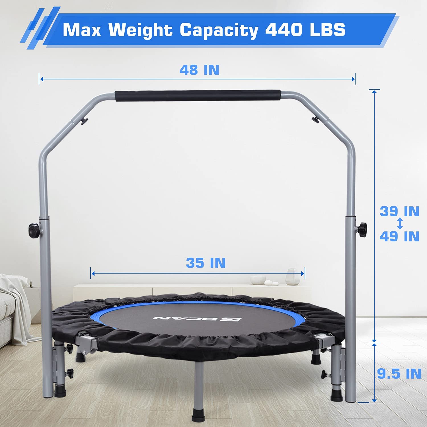 Detail Triangle Trampoline With Handle Nomer 36