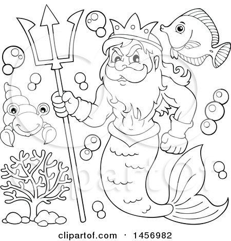 Detail Trident Clipart Black And White Nomer 47