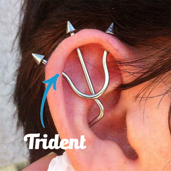Detail Trident Piercing Jewelry Nomer 17