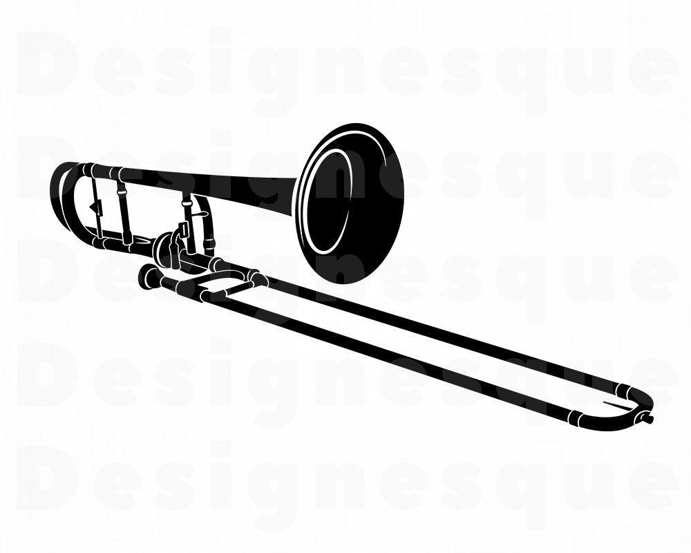 Detail Trombone Clipart Black And White Nomer 16