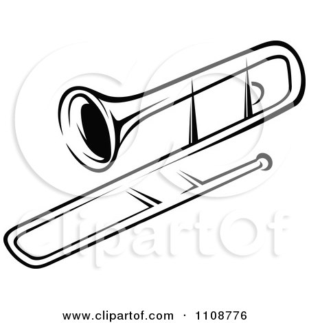 Detail Trombone Clipart Black And White Nomer 18