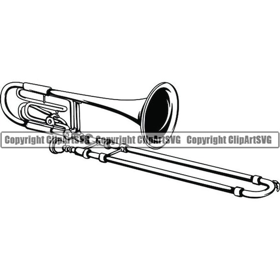 Detail Trombone Clipart Black And White Nomer 19
