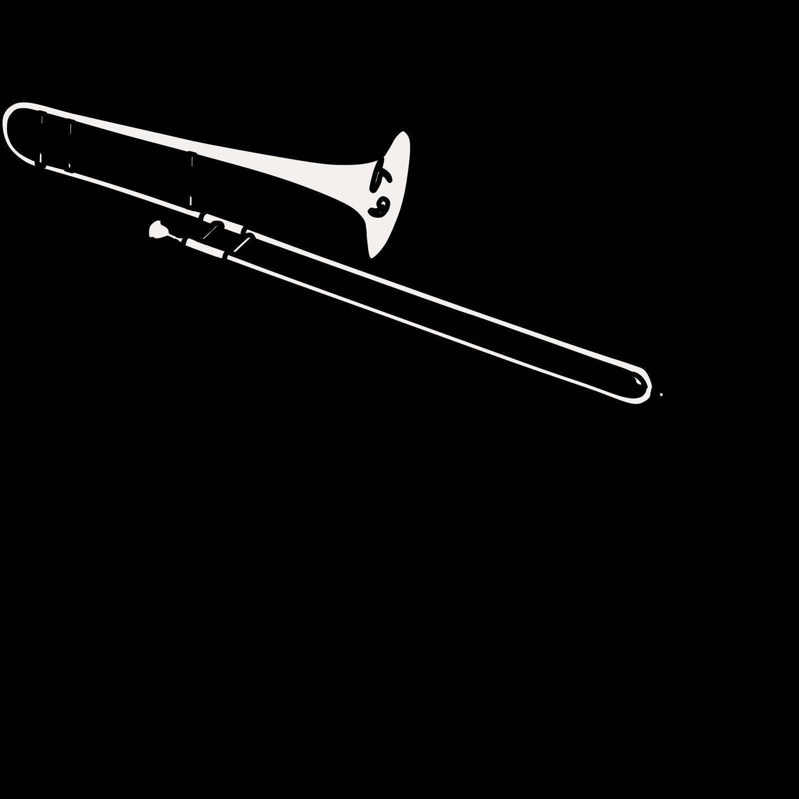 Detail Trombone Clipart Black And White Nomer 22