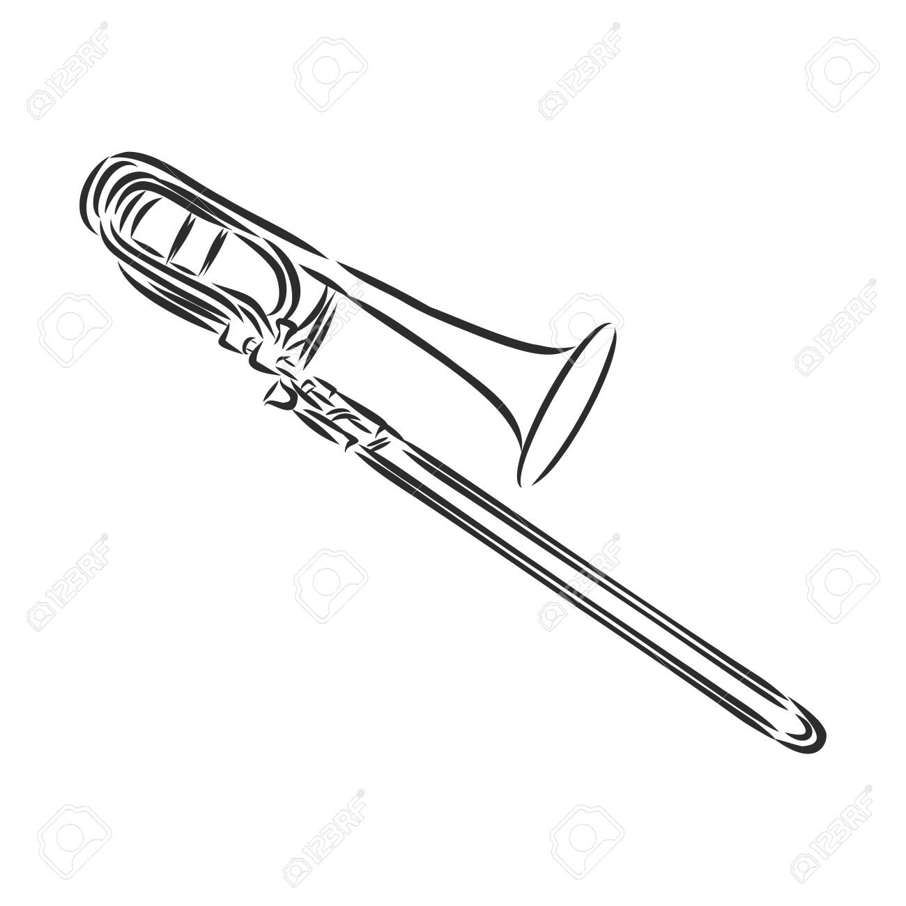 Detail Trombone Clipart Black And White Nomer 39