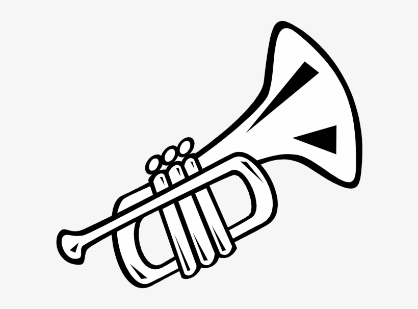 Trumpet Black And White Clipart - KibrisPDR