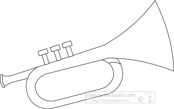 Detail Trumpet Black And White Clipart Nomer 8