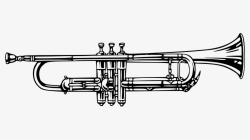 Detail Trumpet Black And White Clipart Nomer 9