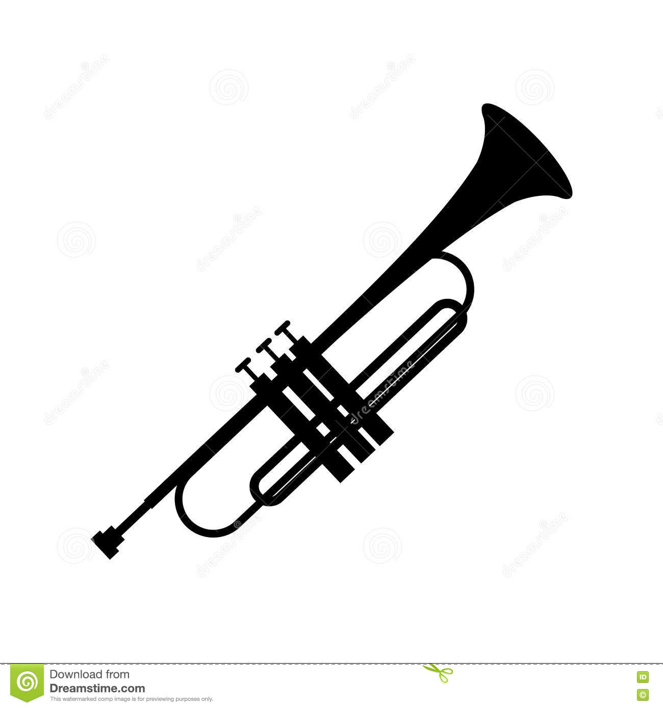 Detail Trumpet Black And White Clipart Nomer 10