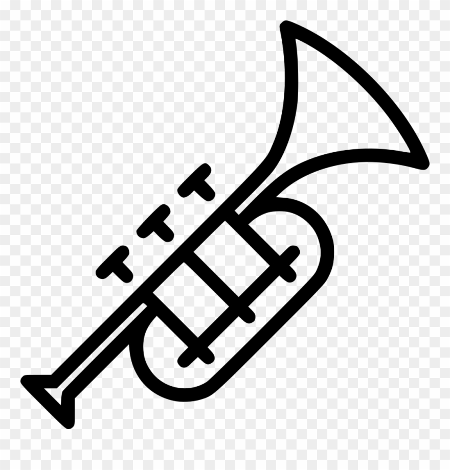 Detail Trumpet Black And White Clipart Nomer 15