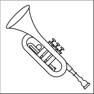 Detail Trumpet Black And White Clipart Nomer 20