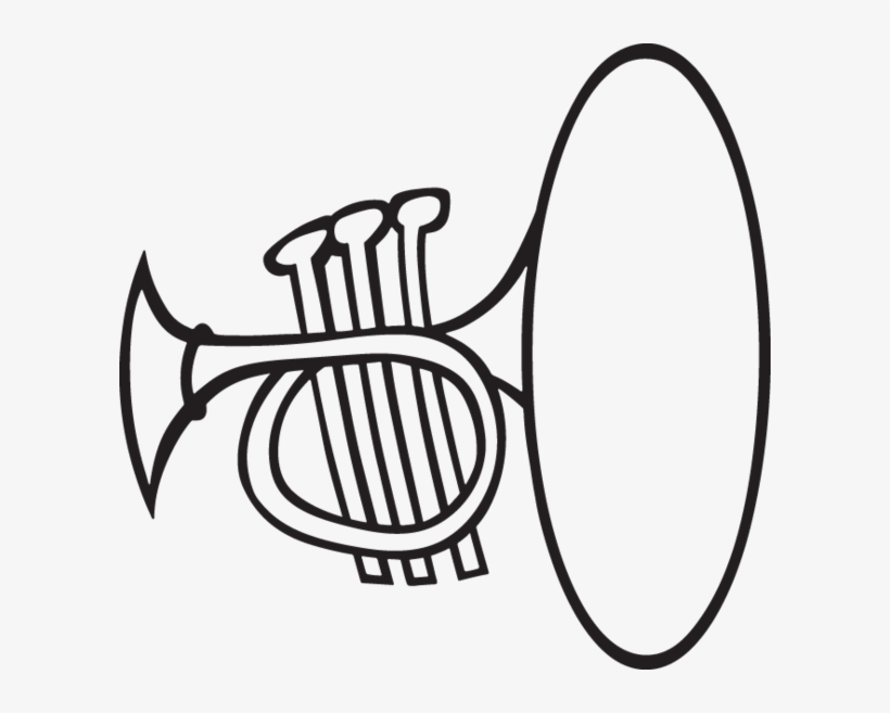 Detail Trumpet Black And White Clipart Nomer 21