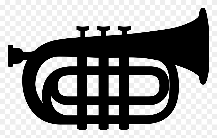 Detail Trumpet Black And White Clipart Nomer 27