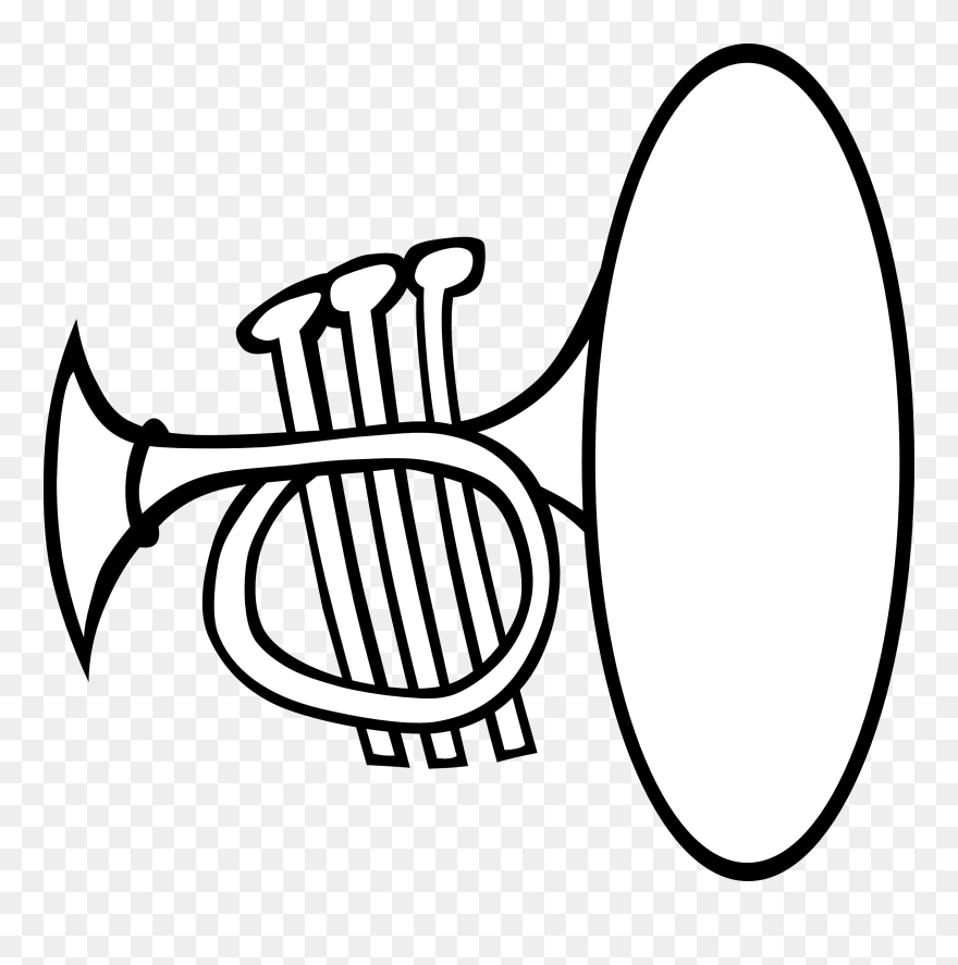 Detail Trumpet Black And White Clipart Nomer 34