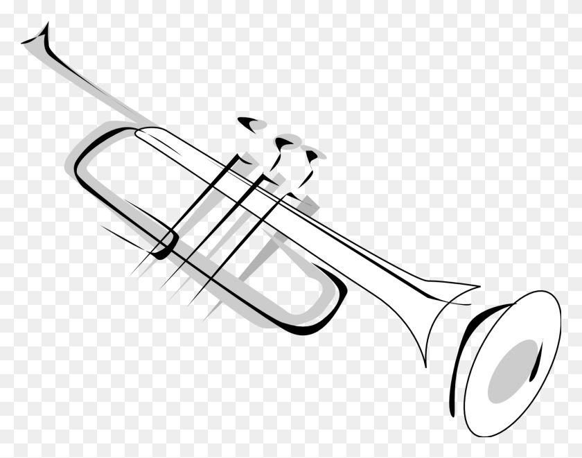 Detail Trumpet Black And White Clipart Nomer 35