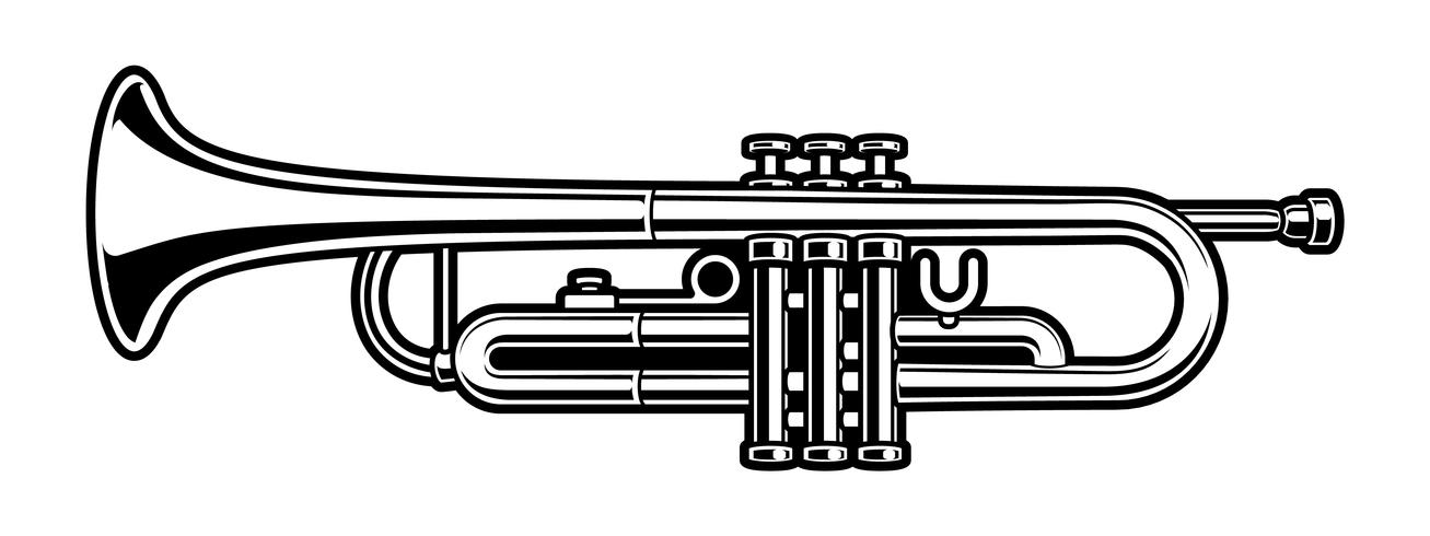 Detail Trumpet Black And White Clipart Nomer 36