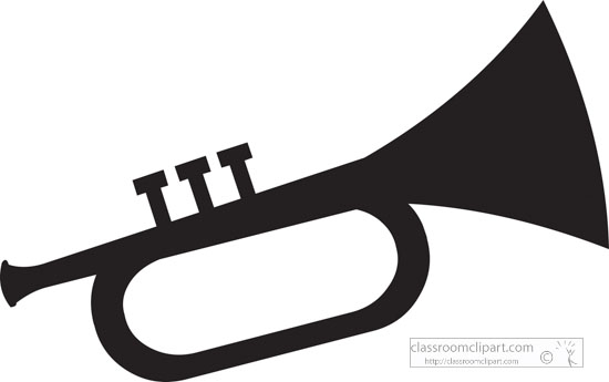 Detail Trumpet Black And White Clipart Nomer 40