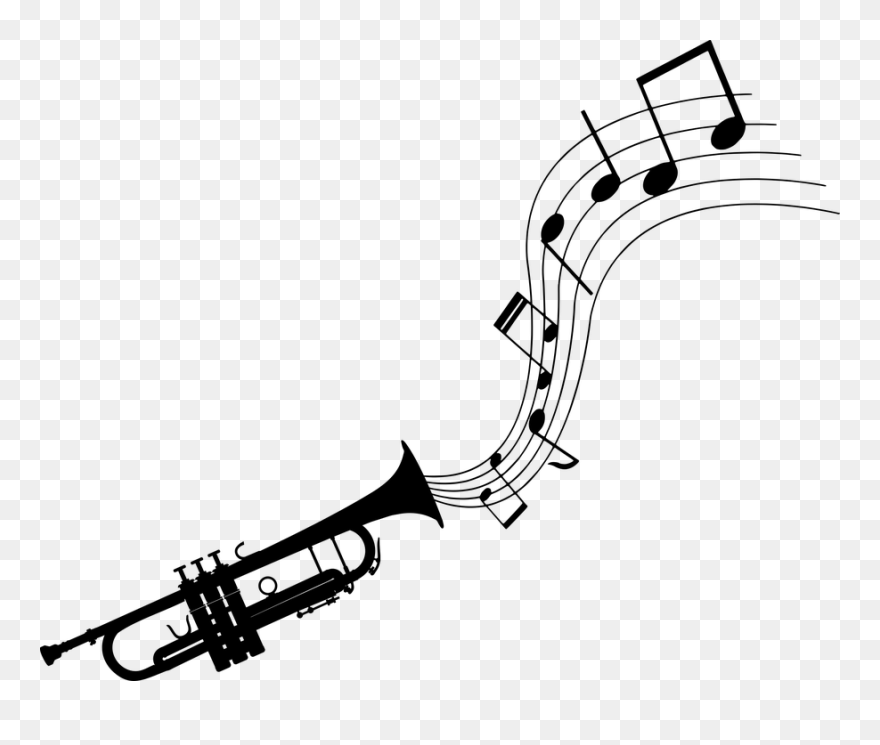 Detail Trumpet Black And White Clipart Nomer 41
