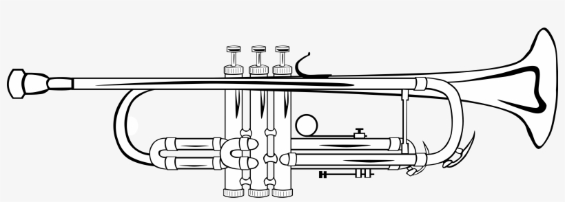 Detail Trumpet Black And White Clipart Nomer 50