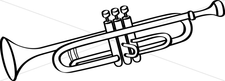 Detail Trumpet Black And White Clipart Nomer 51