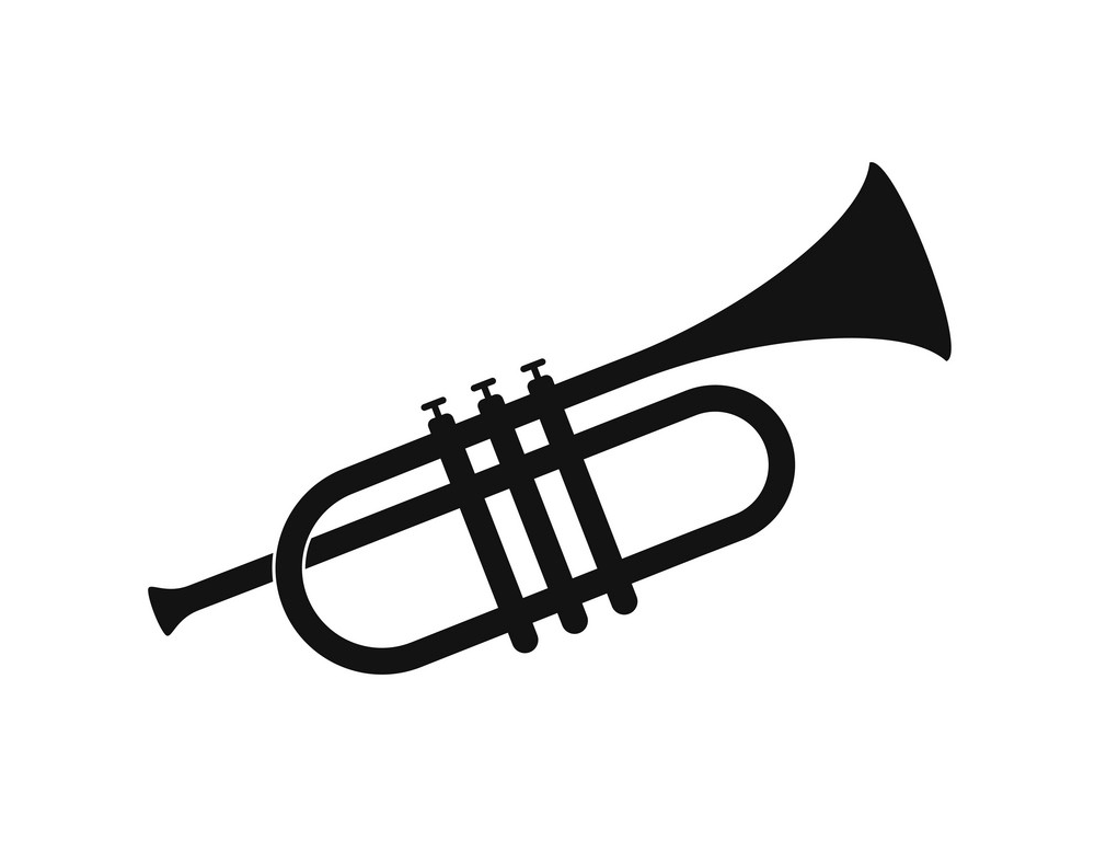 Detail Trumpet Black And White Clipart Nomer 5