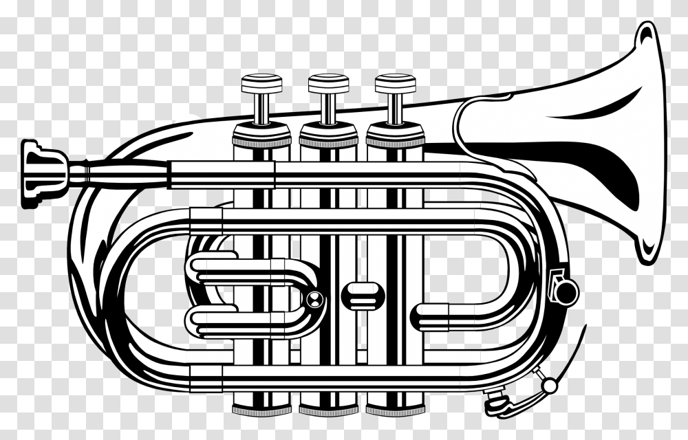 Download Trumpet Black And White Clipart Nomer 7