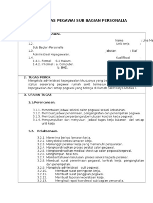 Detail Tugas Personalia Rumah Sakit Nomer 2