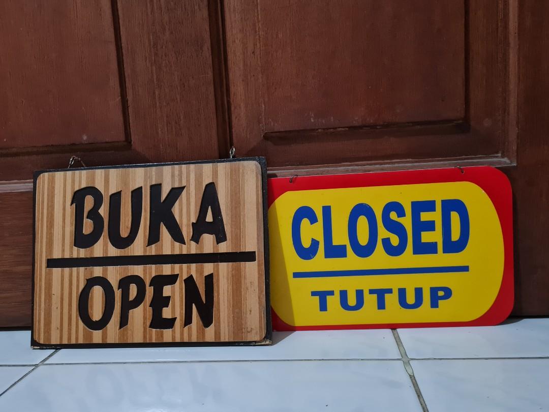 Detail Tulisan Buka Tutup Toko Nomer 8