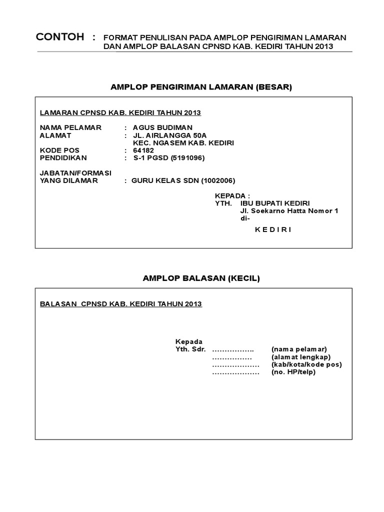 Detail Tulisan Di Amplop Surat Nomer 45