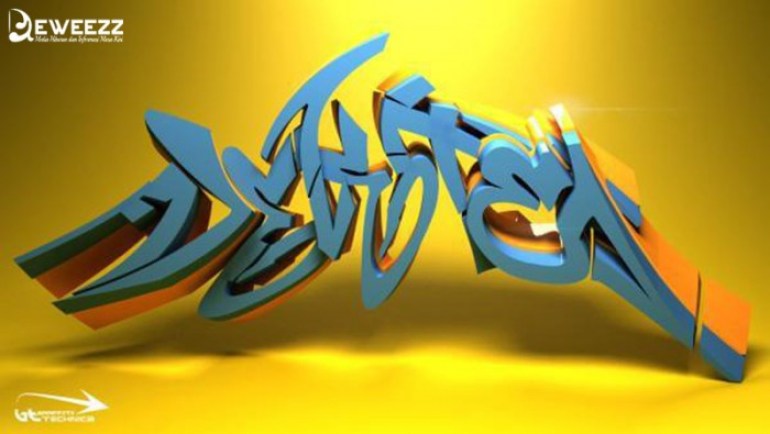 Detail Tulisan Grafiti Abjad 3d Nomer 38