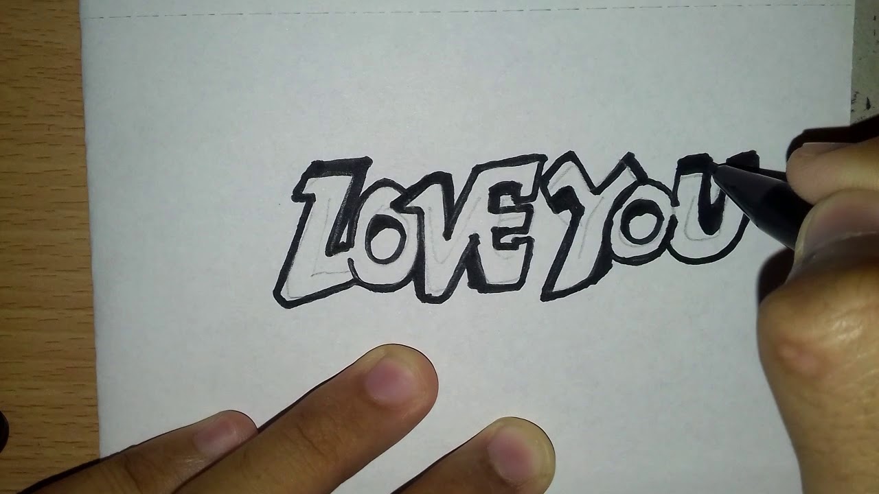 Detail Tulisan Grafiti I Love You Nomer 21