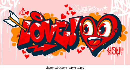 Detail Tulisan Grafiti I Love You Nomer 36