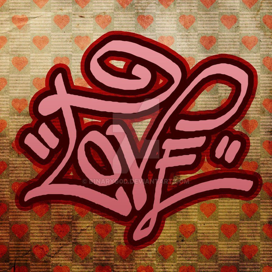 Detail Tulisan Grafiti I Love You Nomer 9