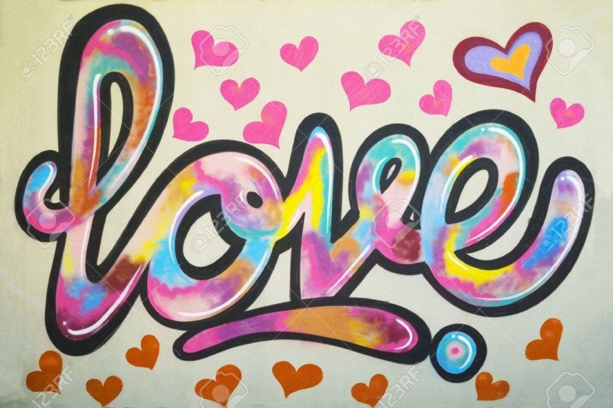 Detail Tulisan Grafiti Love Nomer 5