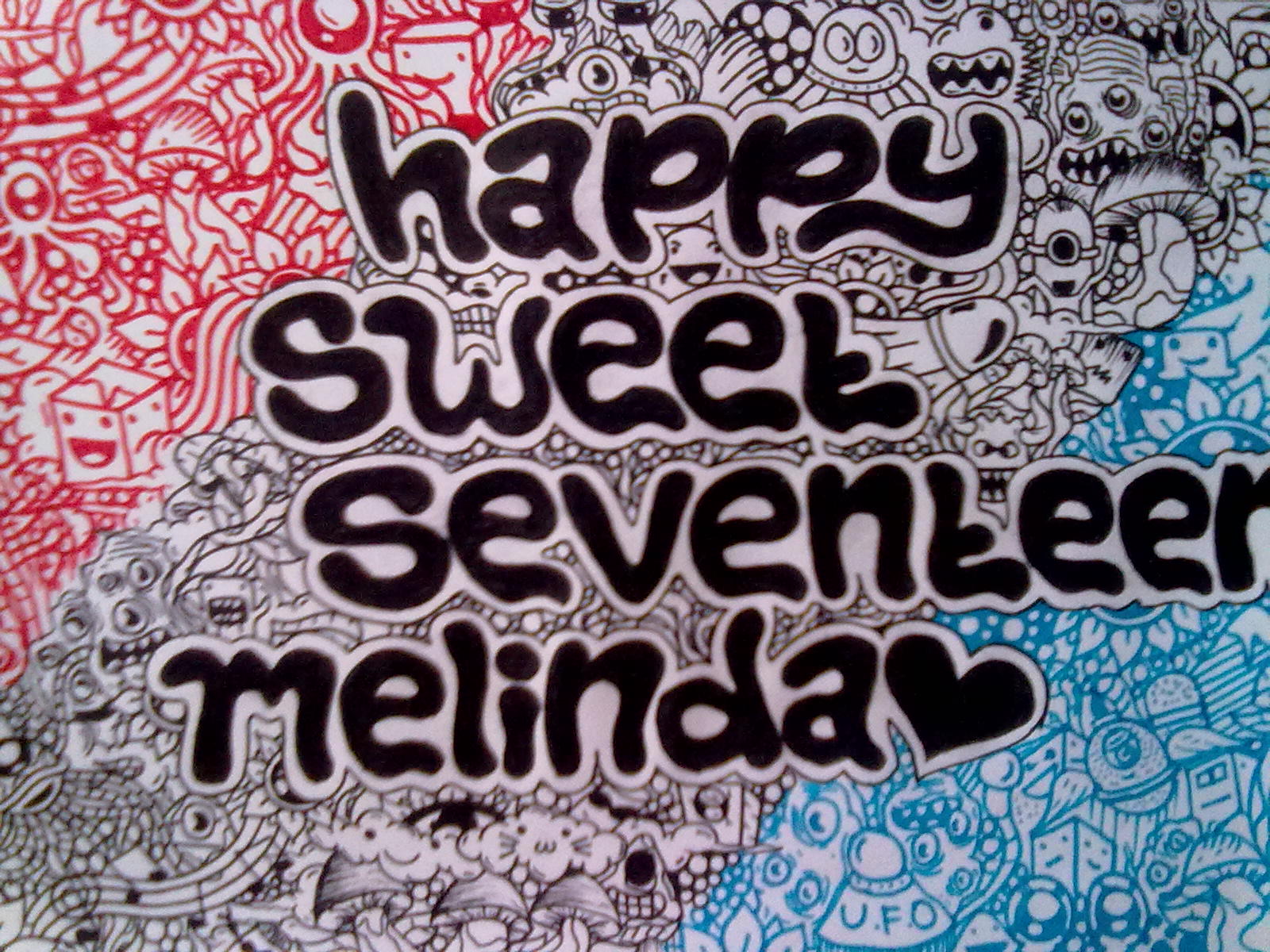 Detail Tulisan Happy Sweet Seventeen Nomer 50