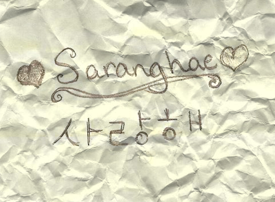 Detail Tulisan Korea Saranghaeyo Nomer 13
