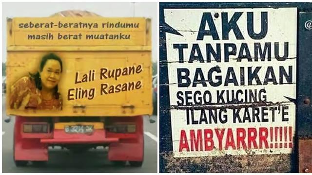 Detail Tulisan Lucu Dibelakang Bak Truk Nomer 48