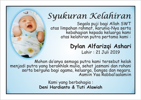 Detail Tulisan Syukuran Kelahiran Anak Nomer 6