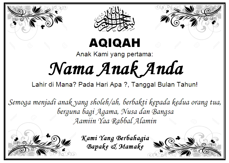 Detail Tulisan Untuk Aqiqah Anak Laki Laki Nomer 50