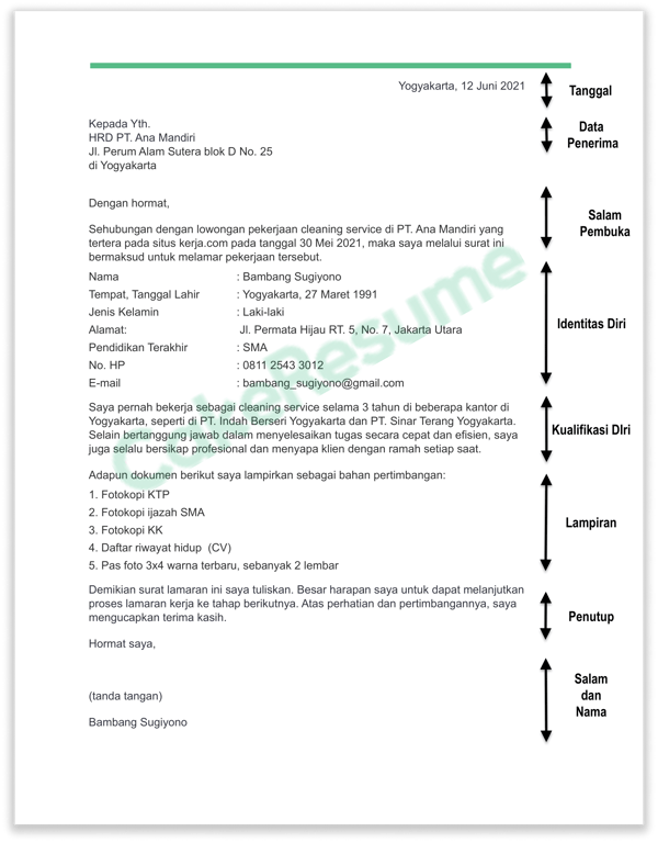 Detail Tuliskan Contoh Surat Lamaran Pekerjaan Nomer 32
