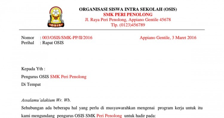 Detail Tuliskan Contoh Surat Undangan Nomer 2