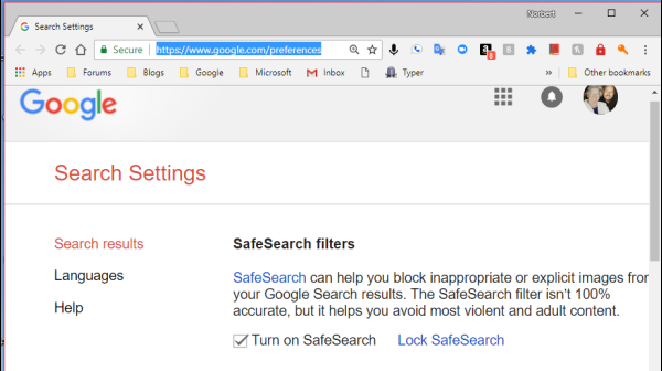 Detail Turn Off Safe Search Nomer 24
