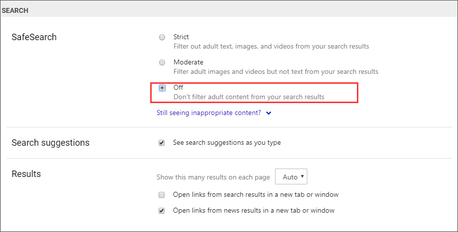 Detail Turn Off Safe Search Nomer 8